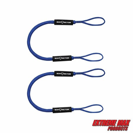 Extreme Max Extreme Max 3006.2711 BoatTector Bungee Dock Line Value 2-Pack - 5', Blue 3006.2711
